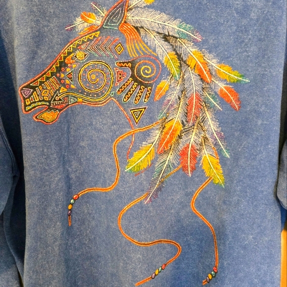 🐴VTG stonewash Southwest tribal sweatshirt - Picture 3 of 7